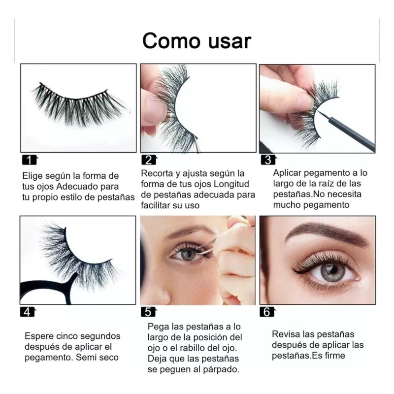 Favorbeauty 6 Pares Pestañas Mink Hair 3d Eyelash Maxima Calidad