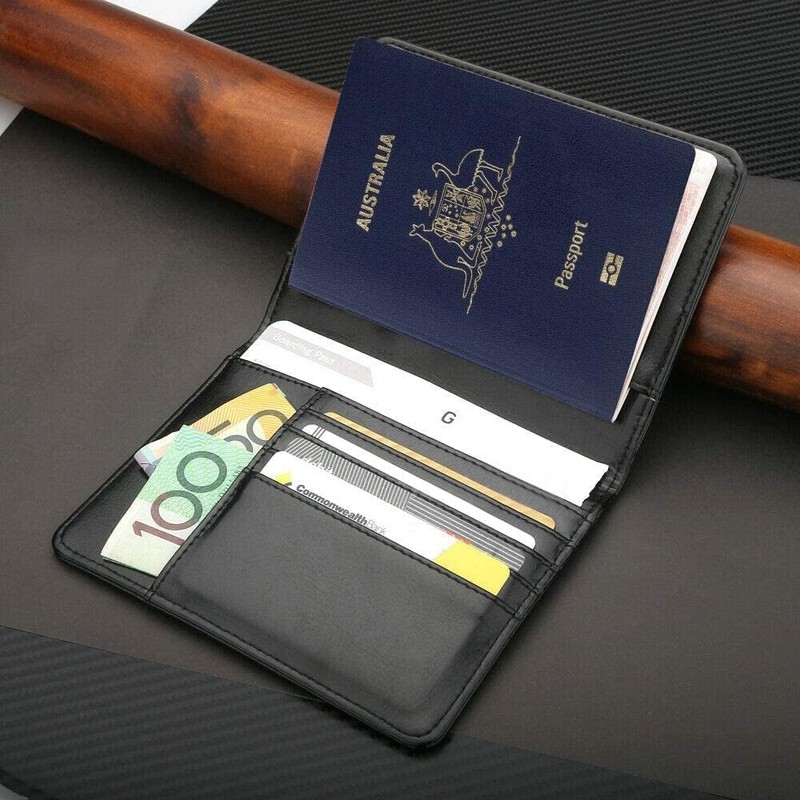 2 Pack Passport Holder Travel Cover Case, T Tersely Leather