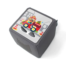 yabaduu yabaduu Schutzfolie Schutzcover für Toniebox passgenau selbstklebend kindgerecht Folie Zubehör für Kinder Spielzeug Y031 (Nr. 6 Feuerwehr, Ohne Wunschname)