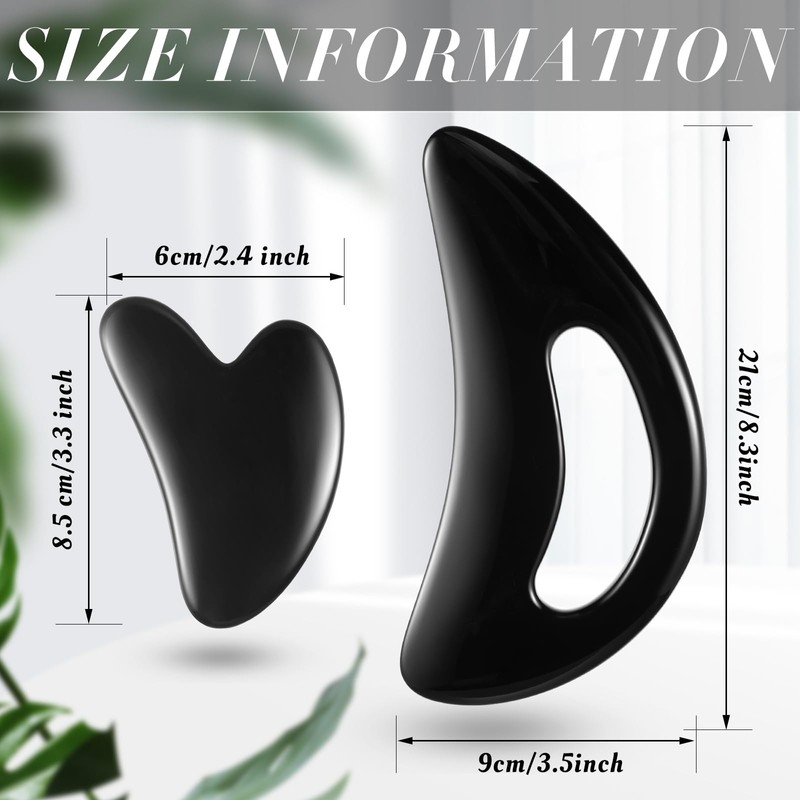 BBTO 2 Pcs Body Gua Sha Tool Large Resin Scraping