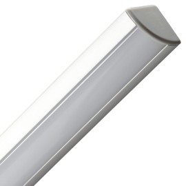 Gedotec Angle Profile Aluminium LED Corner Profile Aluminium Profile Strip for LED Strips – Stripes Length 2000 mm Silver Anodised Aluminium Profile with Milky Disc 1 Piece – Angled Construction