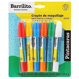 Barrilito Crayones Pintacaras Colores Surtidos Blíster 6 Piezas