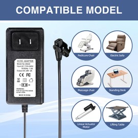 Fesasn 29V Dual Motor Power Supply Kit, Universal Recliner Power Cord Replacement, Compatible with Okin, Kaidi, Limoss, Pride, Electric Recliners and Lift Chairs
