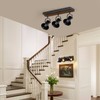 KEESFU 3-Light Track Lighting Kit,Black Semi Flush Mount Ceiling Light