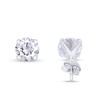 4mm Round Cut Cubic Zirconia Stud Earrings in 14k White