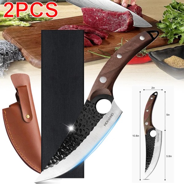Unbranded 2PCS Chef Knife with Sheath Multipurpose Sharp Kitchen Knife