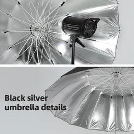 Godox 70inch 180cm Reflective Umbrella, Parabolic Reflective Umbrella, Studio Photography Umbrella, Silver Inner, with Diffuser Cover, Bag (Silver, 70")