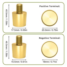 Battery Terminal Connector, Solid Brass Auto Battery Post Terminals Post Adapters for M8 Top or Side Post Thread Terminal Charging Post Extender Adaptor