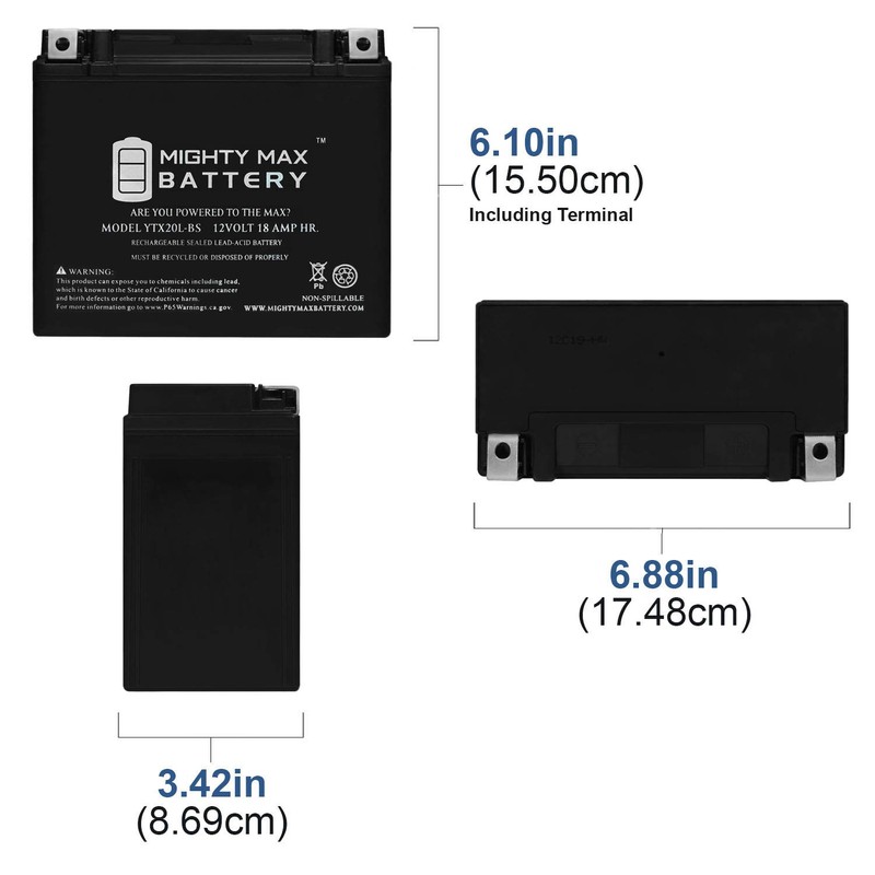 YTX20L-BS Replacement for Harley 65989-97A