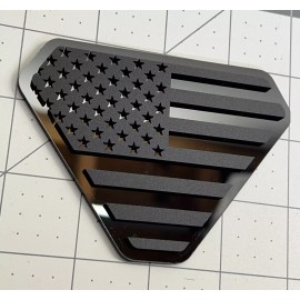 UsaStandard 2x Car Fender American Flag Emblem Badge Black on Matte Black Ford Bronco SUV