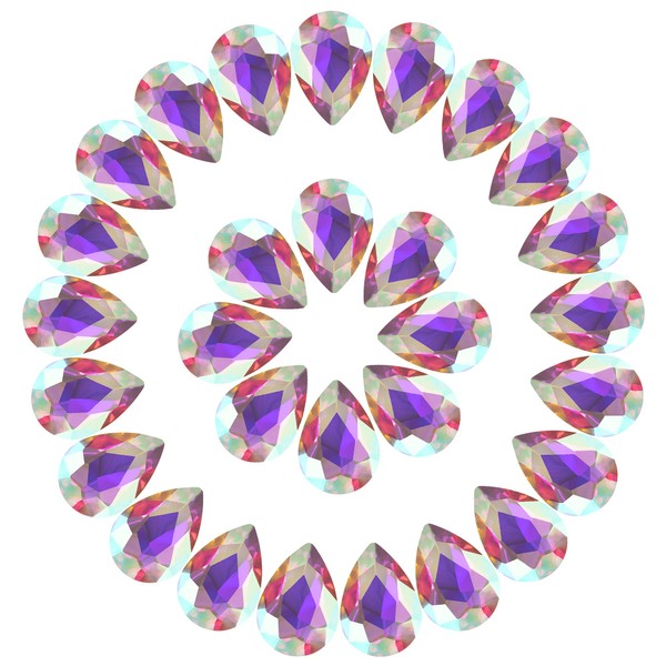 Teardrop Rhinestones 100Pcs Crystal AB Point Back Glass Rhinestones for