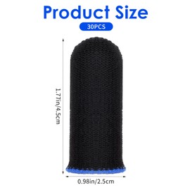 YBEATY 30 Pcs Finger Sleeves Gaming Light Fiber Thumb Protector Breathable Smooth Feel Protector Wrap Durable Anti Sweat Extremely Thin Support Covers for Touchscreen Devices Game Play (Black)