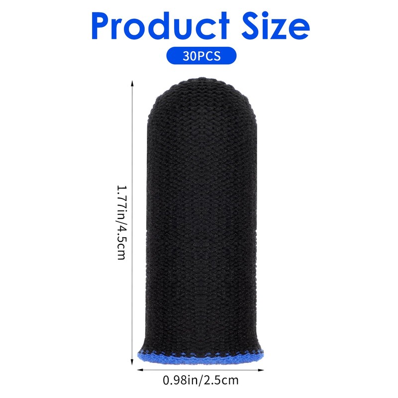 YBEATY 30 Pcs Finger Sleeves Gaming Light Fiber Thumb Protector