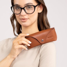 Gusti Cornelius Leather Glasses Case - Bill Case Glasses Bag Leather Case Glasses Women Men Brown Leather