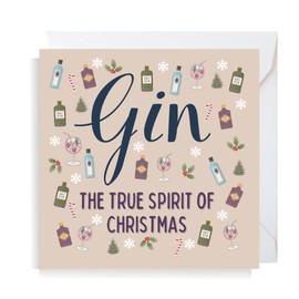 Second Ave Funny True Spirit of Christmas Square Xmas Holiday Festive Greetings Card