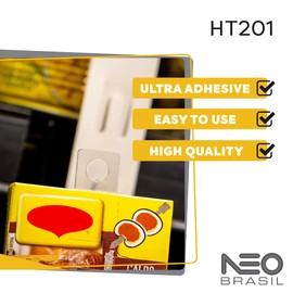 Adhesive Plastic Circular Hang Tabs 1 5/8" X 3/4" - Great for Retail Displays in Business Shops and Stores, Strong Hold, Self Adhesive Hang Tabs for Price Tags - Pack of 2000 Units - NEO BRASIL