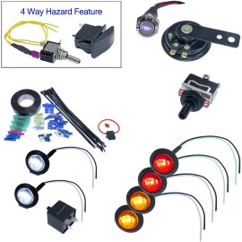 MCSADVENTURES DIY Turn Signal Street Legal LED Lights Kit Horn for Ranger 900 1000 RZR, Teryx