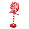 Christmas Stop Here Decor Metal Solid Wood LED Delicate Santa