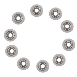 U624ZZ Mini U Groove Ball Bearings Carbon Steel Guide Roller for Rail Track Linear System 4 x 13 x 7 mm Pack of 10