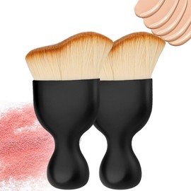 Flomiara Tanning Brush, Tanning Brush, Face and Angled Flat Foundation Blush Polishing Brush for Cosmetics, Blending Liquid Powder, Cream, Tanning Applicator, Self-Tanner, Face