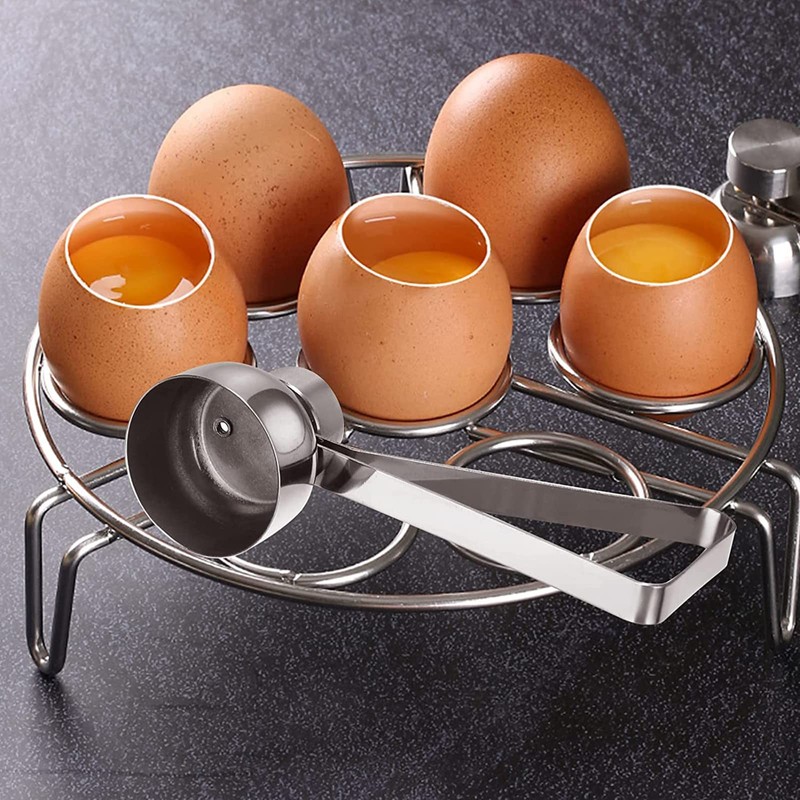 SHIDOW Egg Cracker Topper Set, Soft Hard Boiled Eggs, Egg