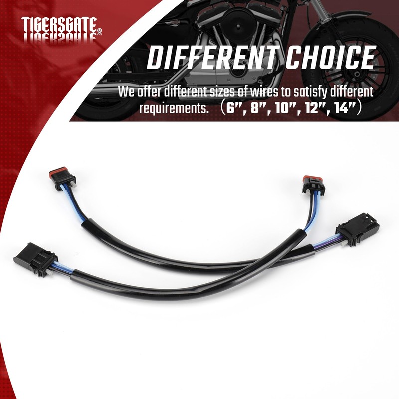 TIGERSGATE 12" Handlebar Front Plug & Play Turn Signals Extension