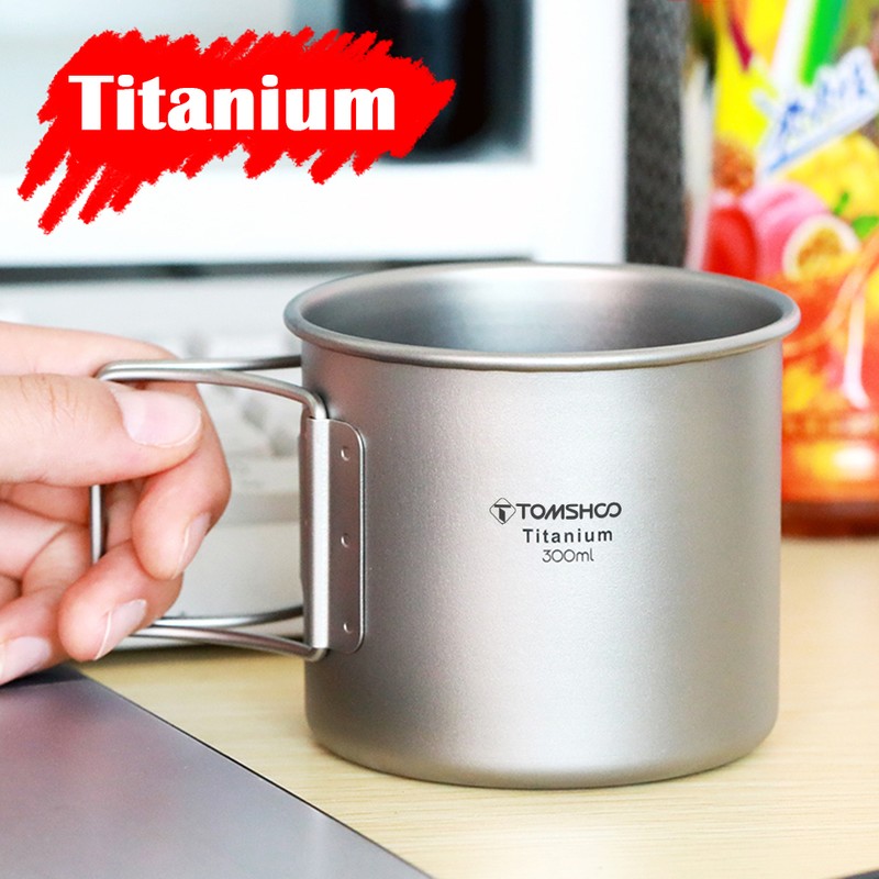 TOMSHOO Ultralight Titanium Cup Outdoor Portable Camping Picnic Water Cup
