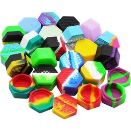 KUVIS 26ml Hexagon Silicone Wax Containers Concentrate Non-stick Jars (5)