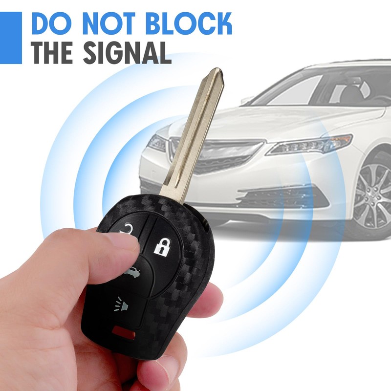 WORCAS 2 Pcs Key Fob Case Carbon Fiber Pattern Silicone