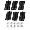 Stainless Steel Hinges Black 3-inch Stainless Hinges 6-Piece Set for