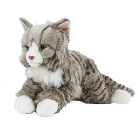 Teddys Rothenburg Maine Coon Norwegian Cat Lying Down Grey Tabby 38 cm Plush Cat Uni-Toys