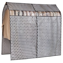 PLUSHCEWT 150*120cm Clothes Garment Rail Strong Zipped Cover, Clothes Garment Rail Dustproof Clothes Rail Clothes Cover Protective Bag Sturdy Zip Cover Single Hat Rack Clothing Cover Clothes (Black)