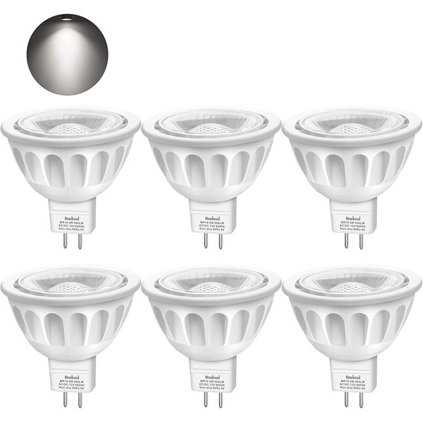 Boxlood MR16 LED Bulbs, 12 Volt, GU5.3 Bi-Pin Base, 40-Degree,