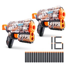 Pistola XSHOT Skins Flux Sonic Retro - Sonic il Riccio con 16 dardi, ricarica facile, dardi con tecnologia a sacca d'aria, pistola giocattolo gommapiuma per bambini (2 Pistola, 16 Dardi)