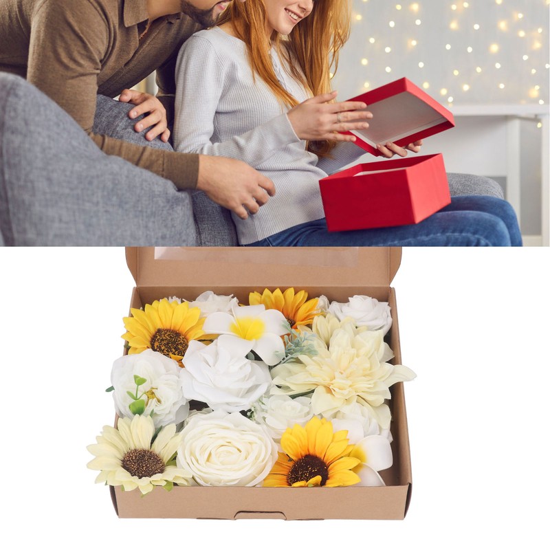 Artificial Flowers Combo Box Set Fake Flowers for DIY Wedding