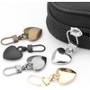 Heart-Shaped Zipper Pulls Replacement Kit, 5 Pieces Metal Pulls with