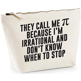 Hippowarehouse They Call Me Pi Because I'm Irrational and Don't Know When to Stop printed make up cosmetic wash bag 18x19x9cm