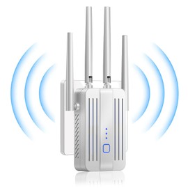 WiFi Extender Signal Booster for Home: 2026 Internet Repeater Long Range Up to 9995 Sq. Ft. Whole Home WiFi Coverage (White)