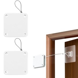 Automatic Door Closer, Automatic Door Closer, Pack of 2 Automatic Door Closer, Door Closer No Drilling, Door Closer with 1000 g Pull Cord, for Room Door, Garden Gate, Interior Door