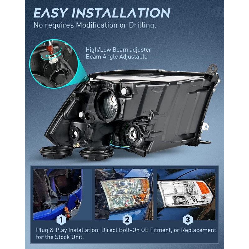 Nilight Headlight Assembly 2009 2010 2011 2012 2013 2014 2015