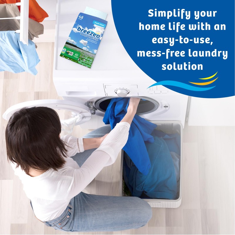 Breezeo Laundry Detergent Strips (48 strips) - Fresh Linen Scent