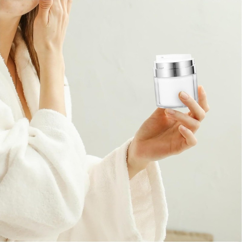 siawadeky Airless Pump Jars Set of 3 15ml/30ml/50ml 3 Sizes