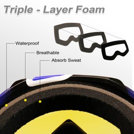 NENKI Children's Motorcycle Goggles Cross Goggles Dirt Bike Off-Road Racing Motocross Goggles with TPU Frame and Sponge Layer, Anti UV Protective Goggles for Children Youth 3-12 Years