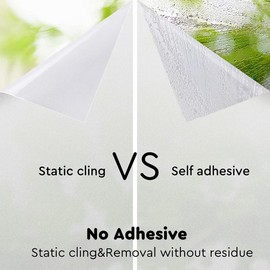 NINETREX Window Film Privacy, Privacy Film For Glass Windows, Frosted Glass Film For Windows, Stained Glass Window Film, Removable Window Tint Vinyl White No Glue Static Cling (30 * 200cm)