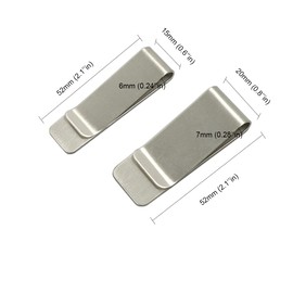 Medifier Metal Money Clip Brass Slim Business Credit Card Holder Gold Banknotes Wallets Clip for Men Women Slim Lightweight Pocket Money Clips Pack of 2, silver, Stylish