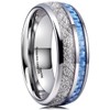 King Will METEOR 8mm Silver Meteorite Tungsten Carbide Wedding Ring
