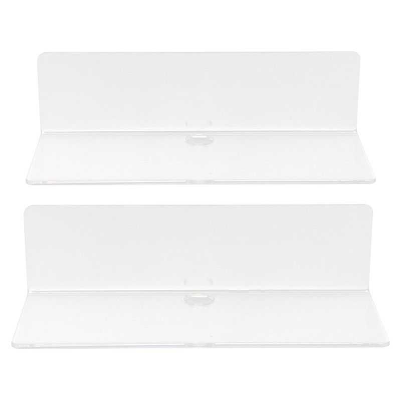 2Pcs Clear Floating Shelf Acrylic Fine Surface Delicate Modern Transparent