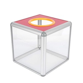 KAFENDA Donation Ballot Box with Lock - Suggestion Box with Sign Holder for Business Cards/Tips Jars/Sweepstakes Boxes (Clear)