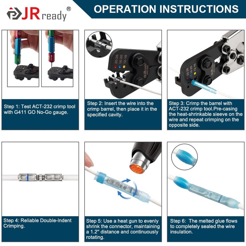 JRready ST6387 M81824/1 Series MiniSeal Crimp Splices 100Pcs Bare Butt