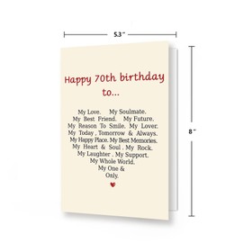 Funny 70th Birthday Card For Grandad Grandma, Romantic 70 Year Old Card For Husband Wife, Love Anniversary Card For Dad Mom, 70th Birthday Gifts Idea For Men